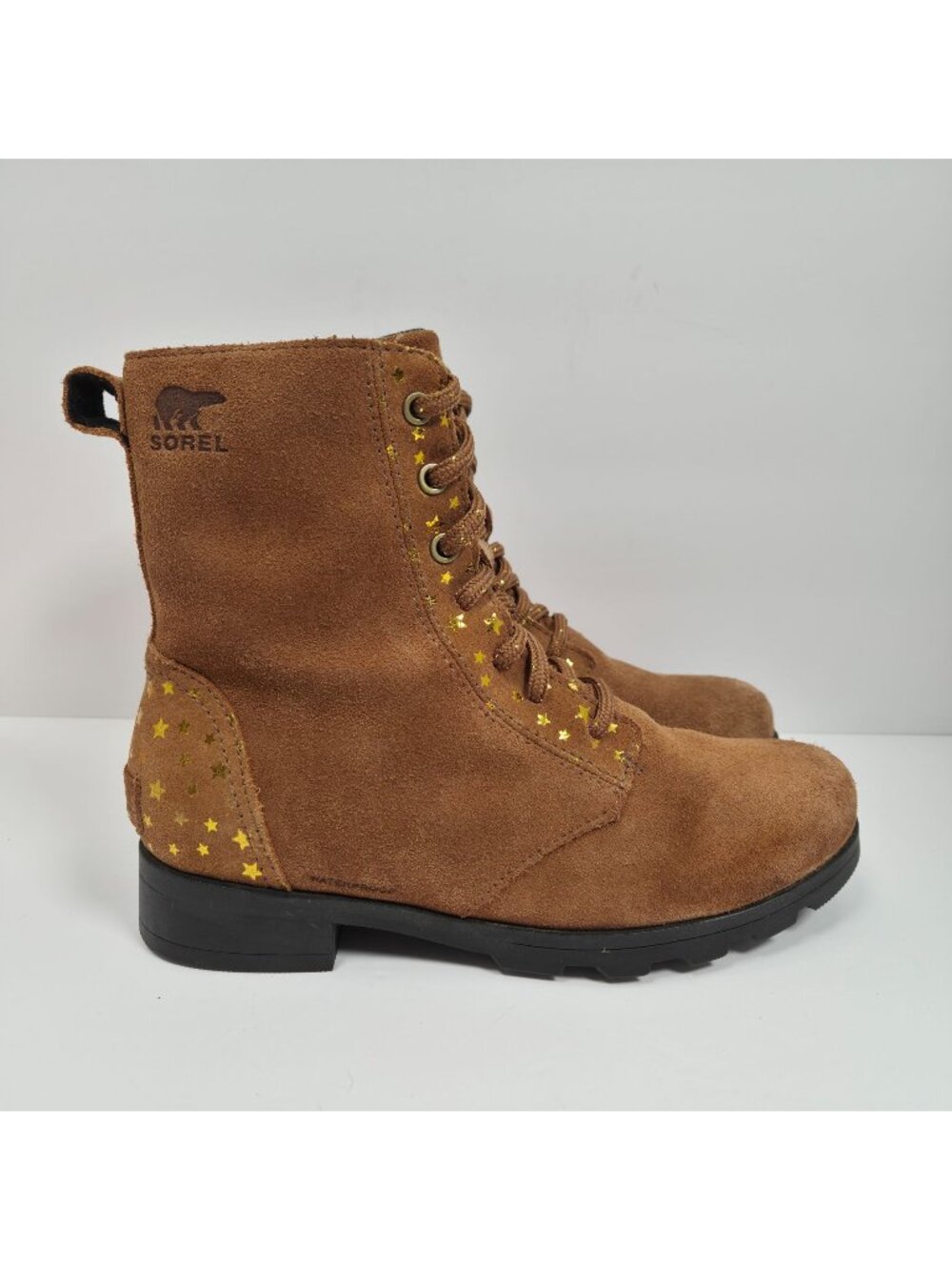 Sorel Emelie Youth Brown Suede Waterproof Ankle Boots NY3882-242 US Size 4 - Picture 1 of 11